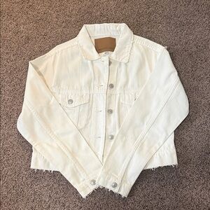 American Eagle Outfitters Cream Denim Jacket